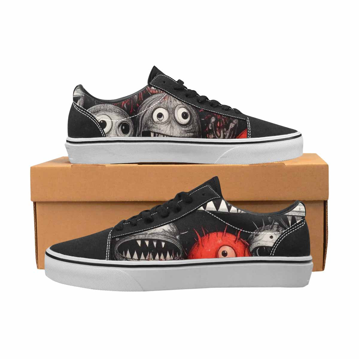 WOMEN'S Multi Lace-Up Canvas Surreal Custom Shoes