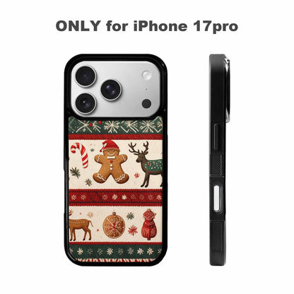 iPhone 17 Pro Case — Small Christmas Holly Snowflake Candy Original, Custom Phone Case