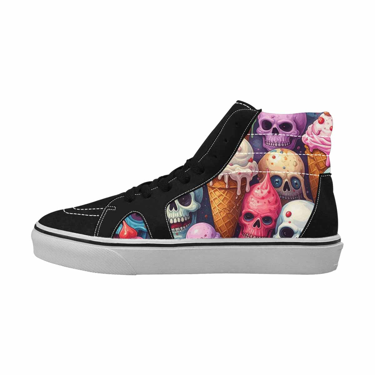 MEN'S Ice Cream Monsters  High Top Canvas Wallpaper Art Custom Sneakers
