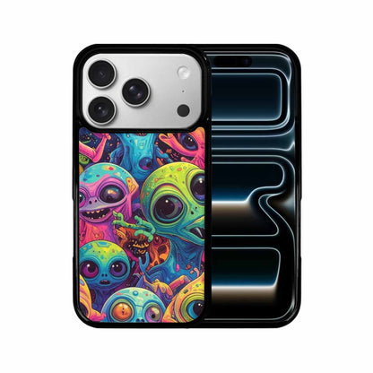 iPhone 17 Pro Case — Seamless Tileable Pattern Of Overlapping Alien, Custom Designed Case Cover