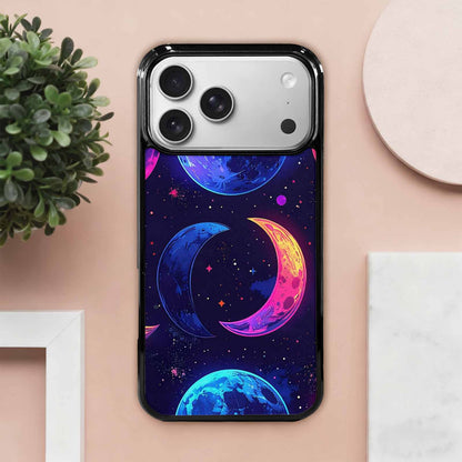 iPhone 17 Pro Max Case — Neon Winter Moon Cartoon Cute, Original Design Phone Case