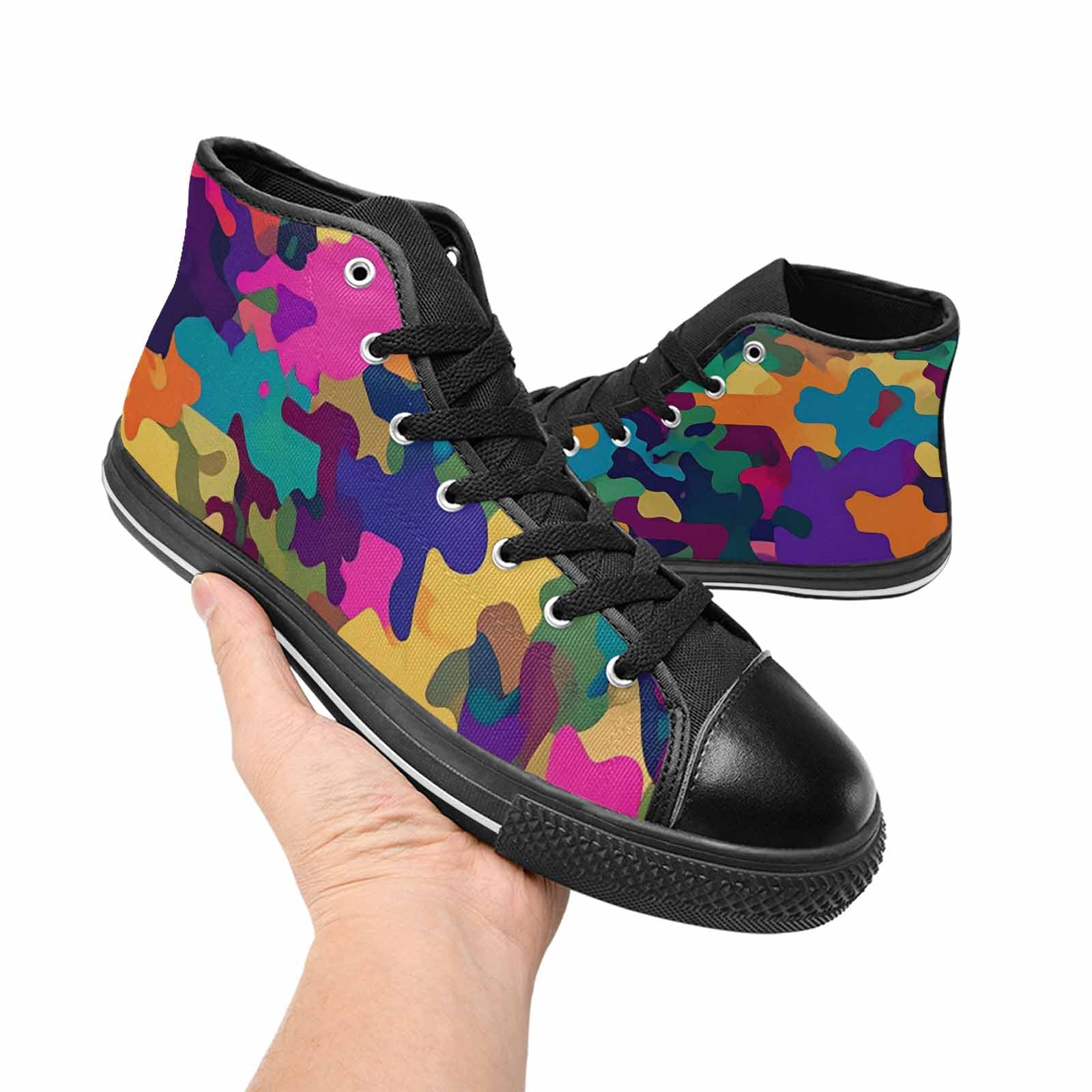 WOMEN'S Military Camouflage Blotch High Top Canvas Y2K Custom Shoes