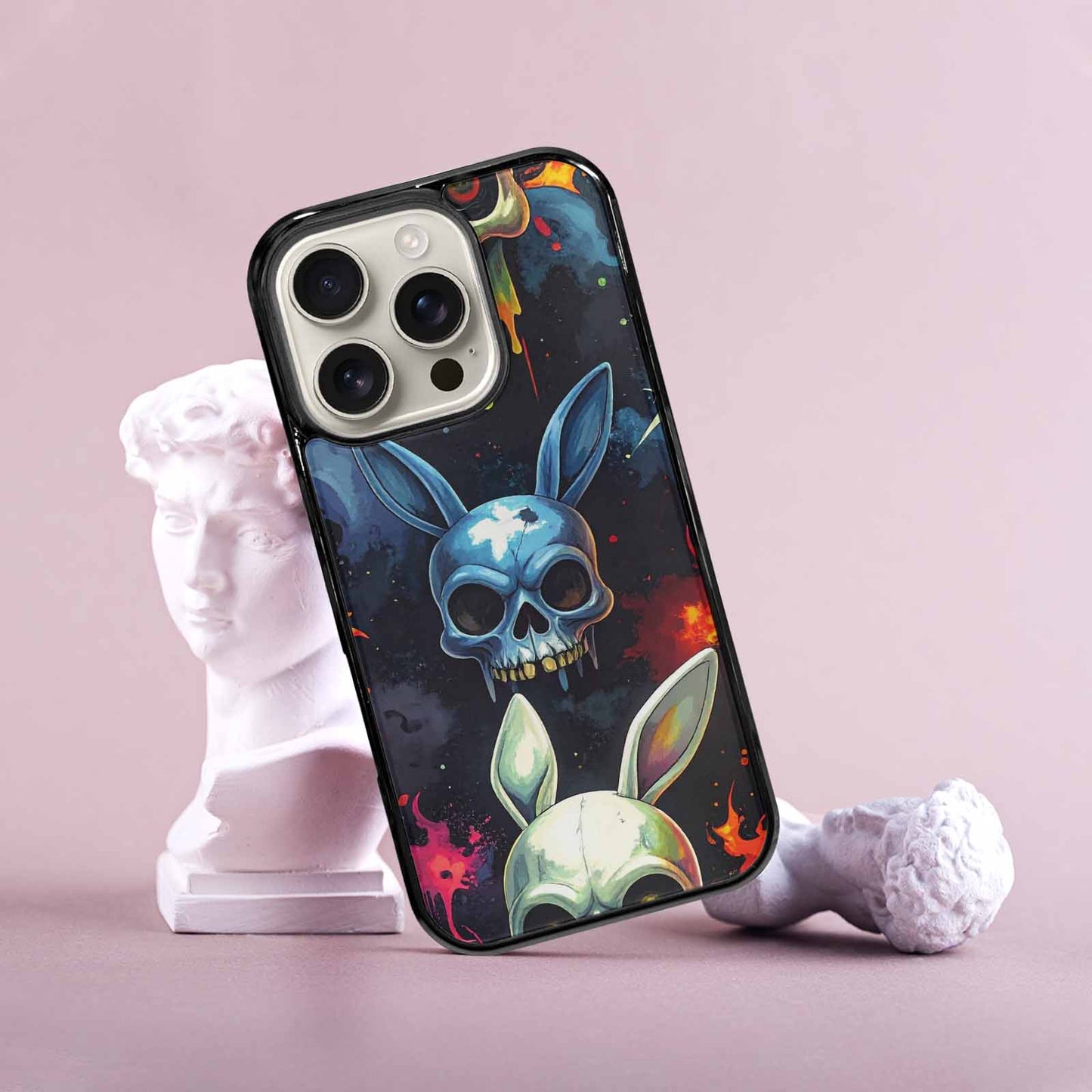 iPhone 16 Pro Case — Radioactive Ghost Bunny Skull Small Radioactive, Custom Phone Case