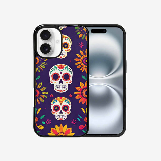 iPhone 16 Case — Sunflowers Hundreds Of Skulls Art Seamless, Custom Designed Case Cover