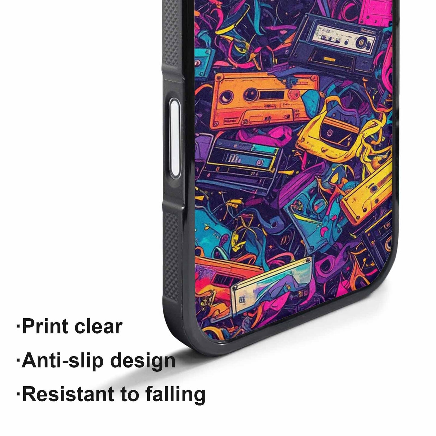 iPhone 17 Pro Max Case — Retro Cassette Tape Pattern Retro Vintage, Custom Print Case Cover