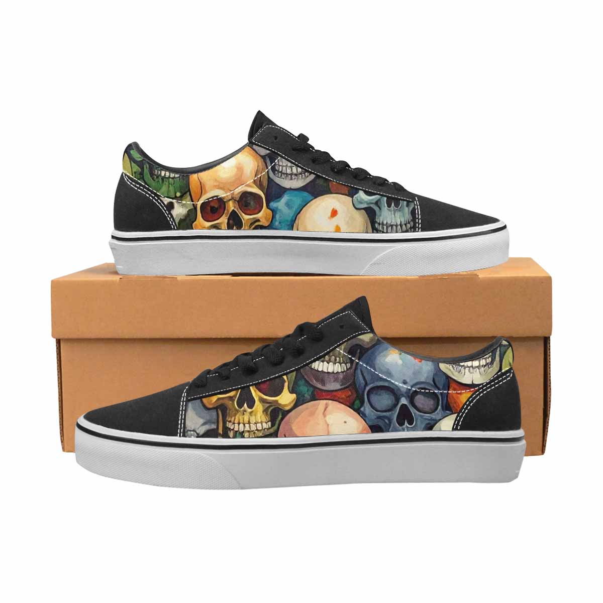 WOMEN'S Skulls Lace-Up Canvas Cottagecore Sneakers