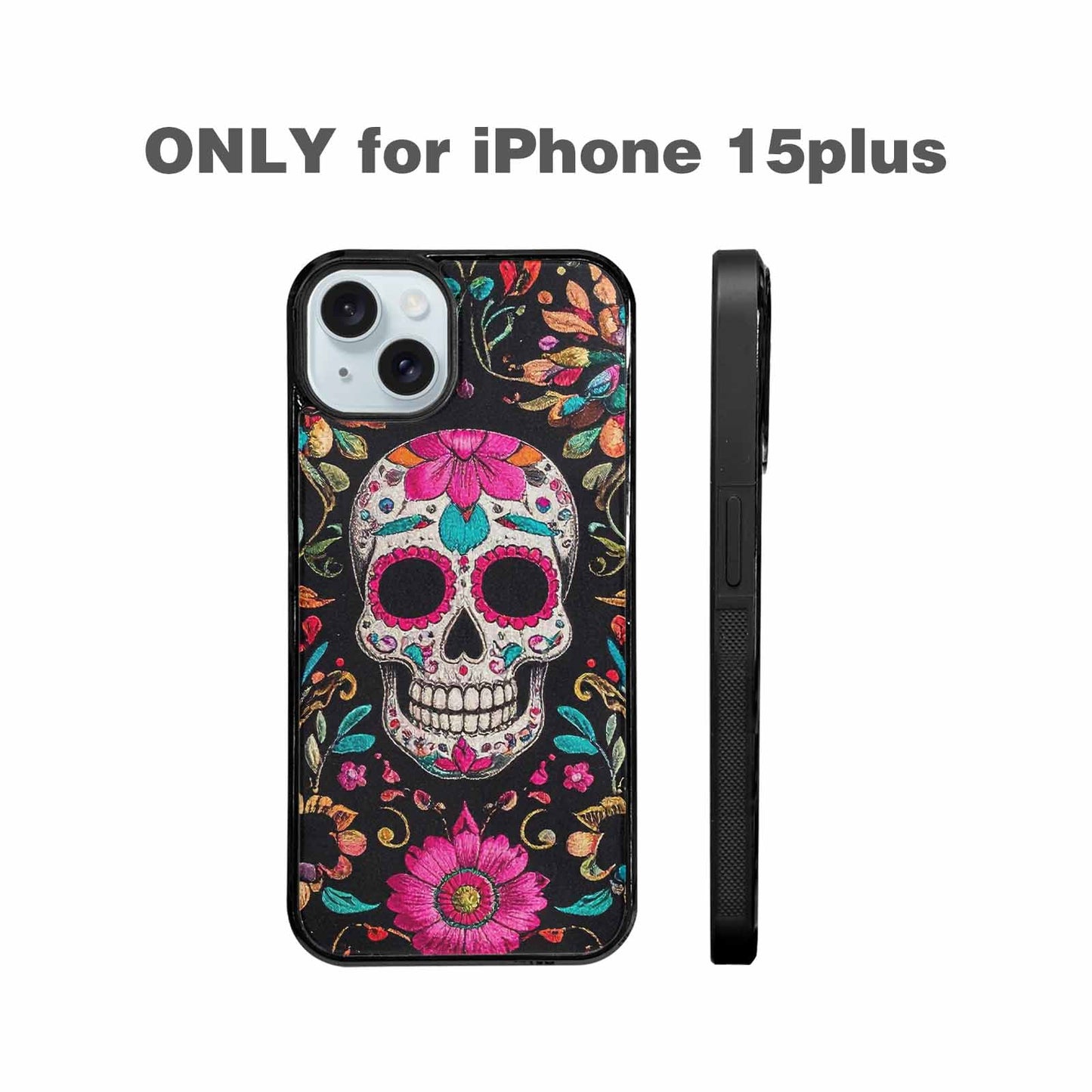 iPhone 15 Plus Case — Colorful Dia De Los Muertos Sugar, Personalized Phone Case