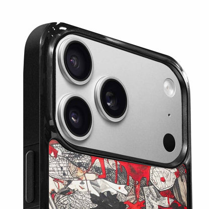 iPhone 17 Pro Max Case — Black &amp; Red Ink Camo, Custom Printed Phone Case