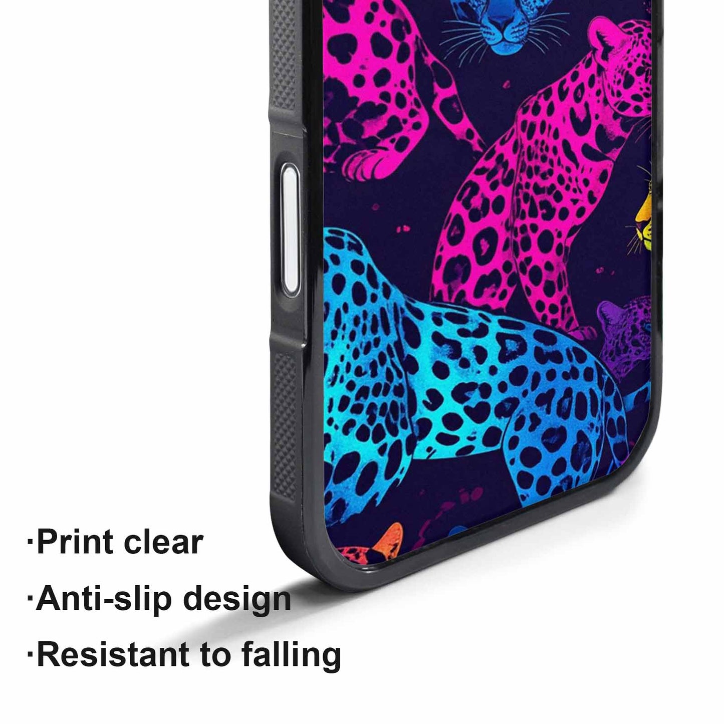 iPhone 17 Pro Case — Leopard Print Neon Seamless Pattern Animal, Original Design Phone Case