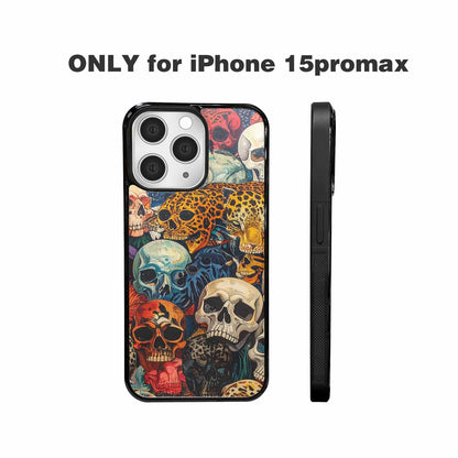 iPhone 15 Pro Max Case — Skulls Animal Printskulls Patt, Custom Art Phone Cover
