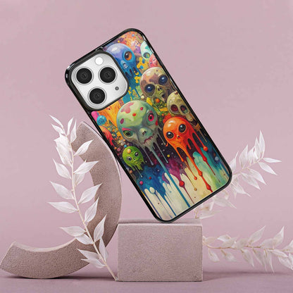 iPhone 15 Pro Max Case — Aliens Camomelting Aliens Patt E6l, Custom Art Phone Cover