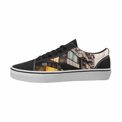 MEN'S Liminal Black & Red Ink Canvas Statement Wallpaper Art Custom Print Sneakers