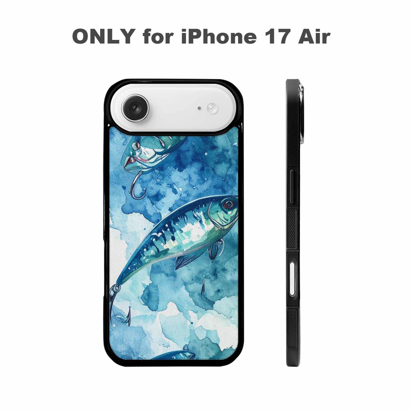 iPhone 17 Air Case — Fishing Lure And Hook Pattern Watercolor, Personalized Phone Case