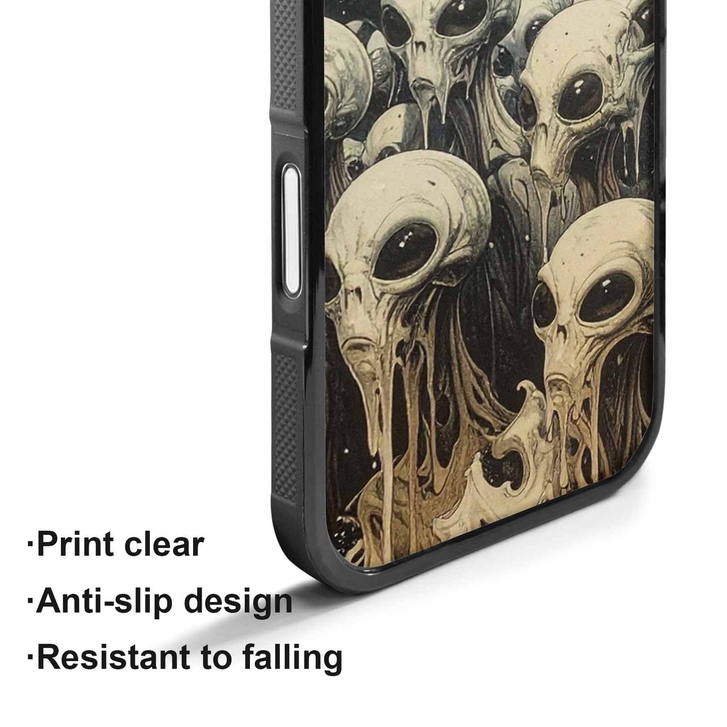 iPhone 17 Case — Melting Aliens Pattern Alien Scifi, Unique Phone Case Design