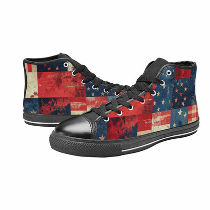 MEN'S American Flag Stars High Top Canvas Dreamcore Custom Sneakers