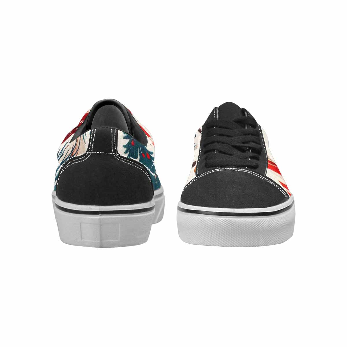 MEN'S Christmas Holly Snowflake Canvas Lace-Up Vibrant Chaos Custom Sneakers