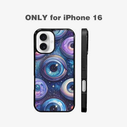 iPhone 16 Case — Cartoon Eyeballs Galaxy Personalized Phone Cover, Customized Protective Case