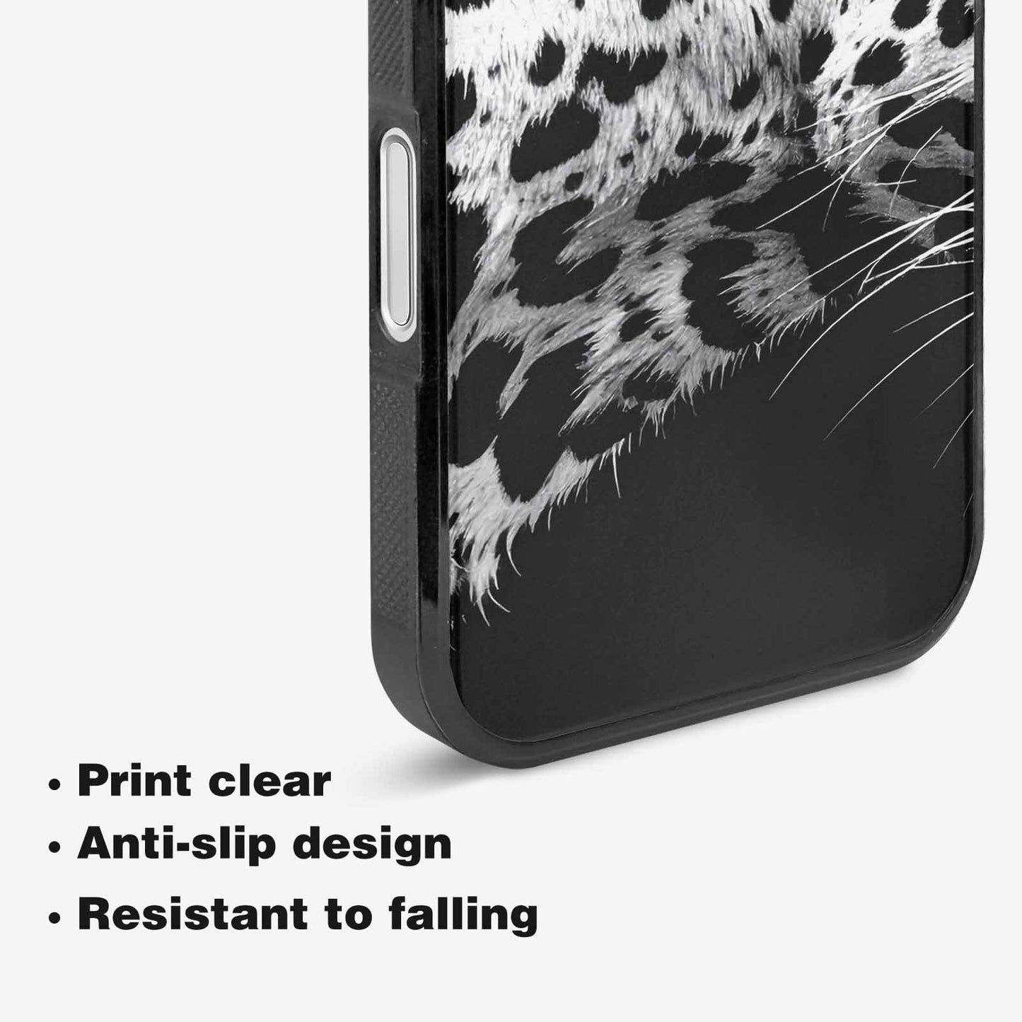 iPhone 16 Case — Leopard Print Black And White Style, Custom Print Case Cover