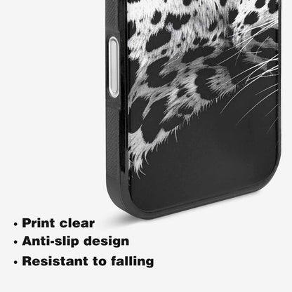iPhone 16 Case — Leopard Print Black And White Style, Custom Print Case Cover