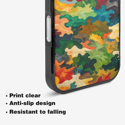 iPhone 16 Case — Camo Patches Full Color Vibrant Camo, Original Design Phone Case