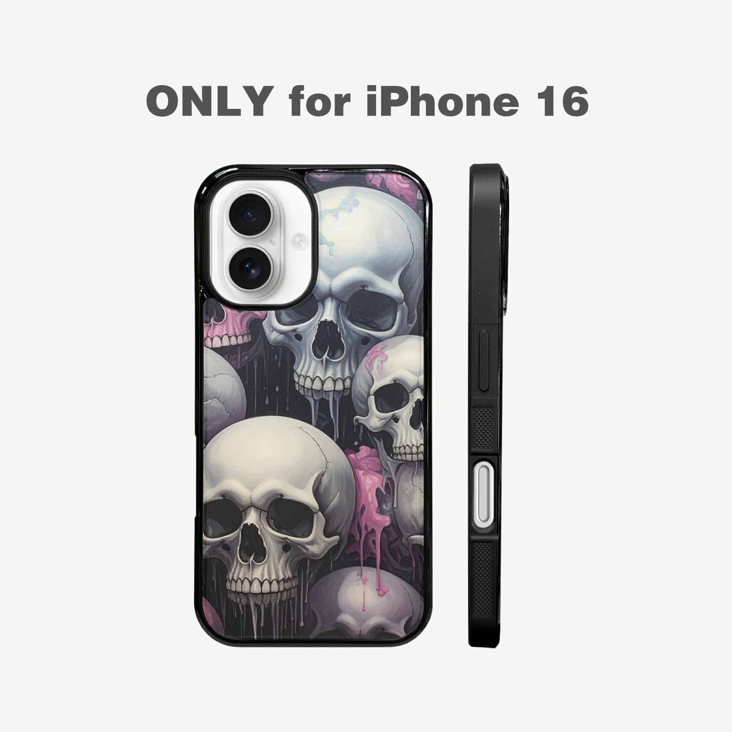 iPhone 16 Case — Dark Black And White Color Tone, Custom Print Case Cover