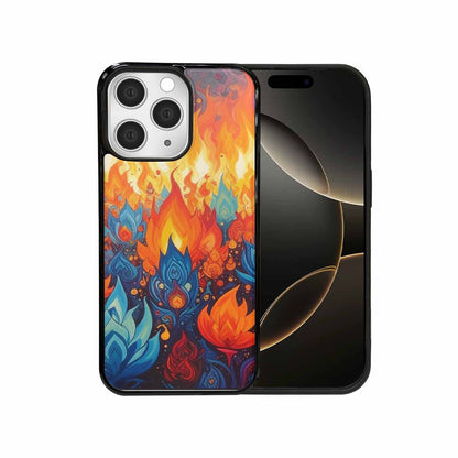 iPhone 15 Pro Max Case — Flame Burst Full Color Vibrant Flame, Original Design Phone Case