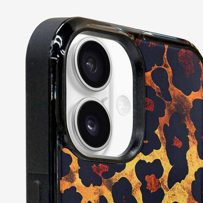 iPhone 16 Case — Leopard Print Dark Seamless Pattern Vibrant, Custom Printed Phone Case