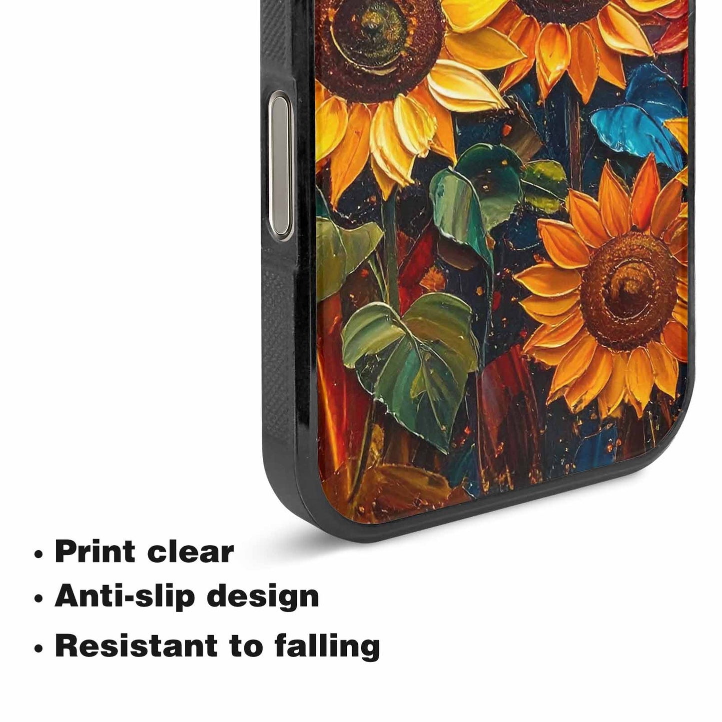 iPhone 16 Pro Max Case — Impressionist Sunflower Brushstroke Pattern Hundreds Of, Custom Phone Case
