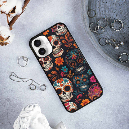 iPhone 16 Plus Case — Dia De Los Muertos Sugar Skull, Custom Printed Phone Case