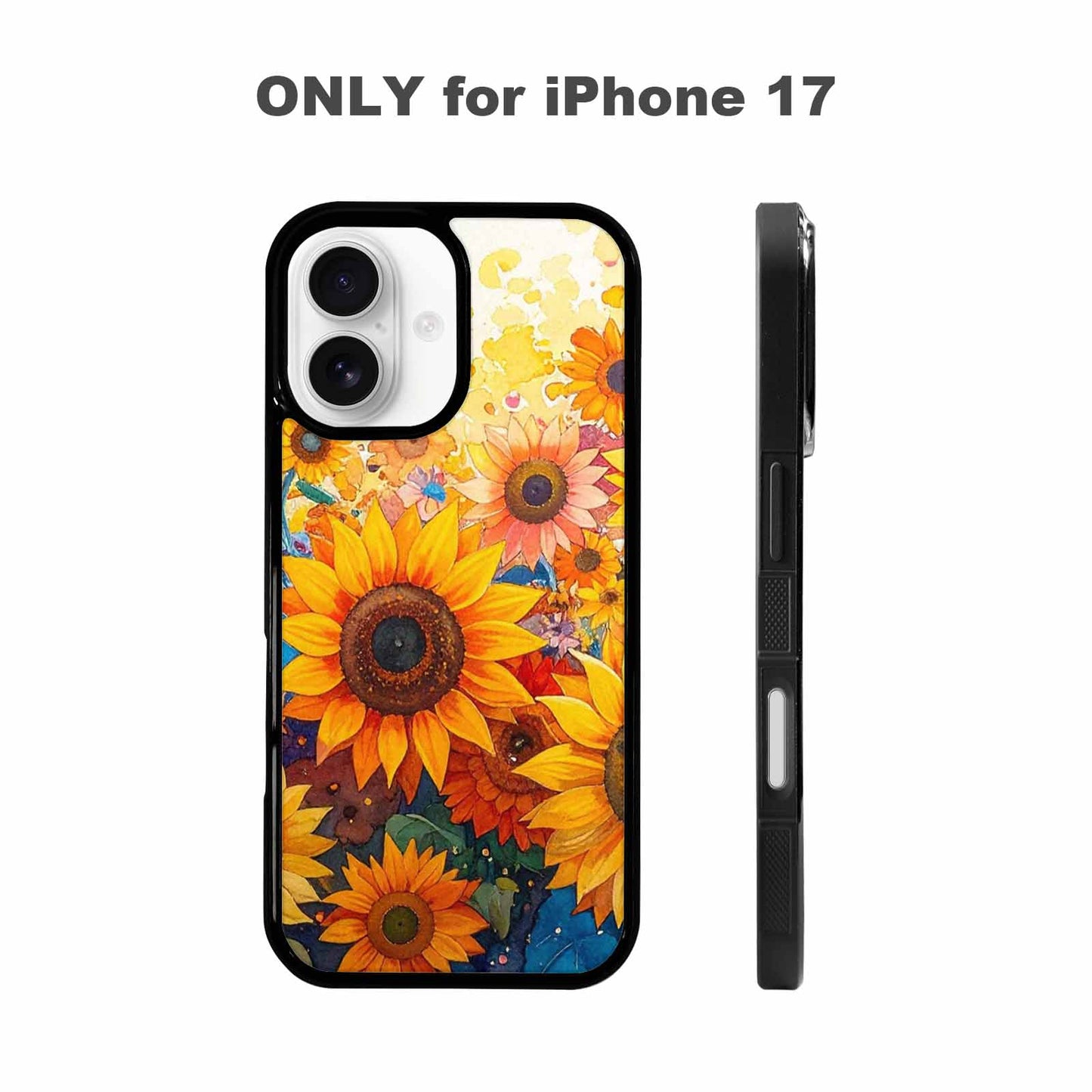 iPhone 17 Case — Full Color Vibrant Sunflower Floral, Personalized Phone Case