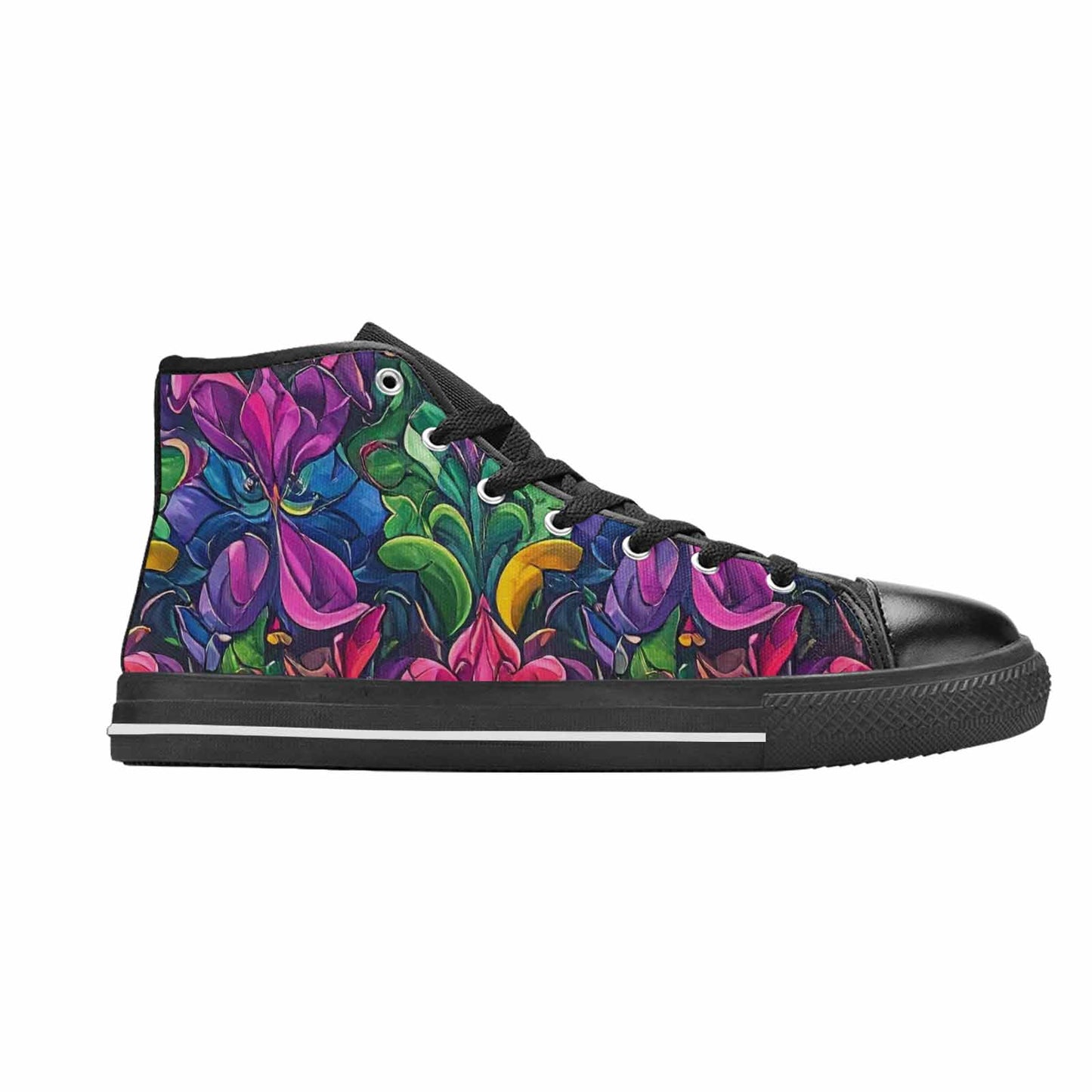 MEN'S Polysexual Flag Color High Top Canvas Wallpaper Art Custom Shoes