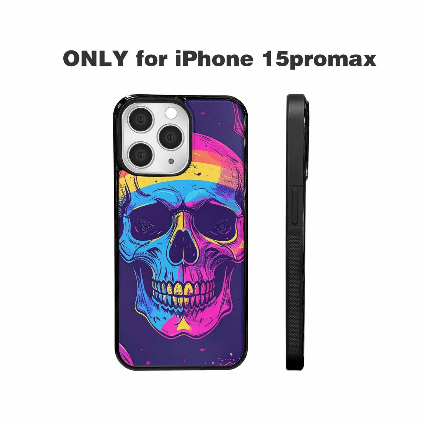 iPhone 15 Pro Max Case — Pride Flag Skulls Seamless Pattern Vibrant, Custom Designed Case Cover