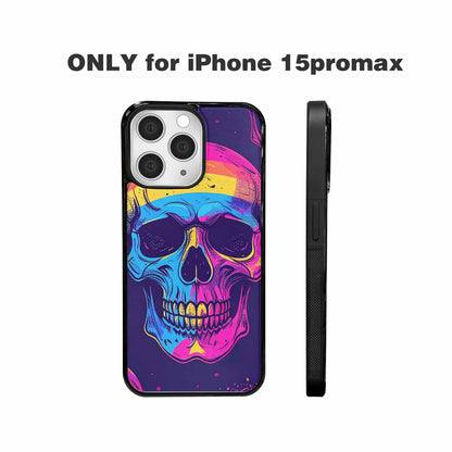 iPhone 15 Pro Max Case — Pride Flag Skulls Seamless Pattern Vibrant, Custom Designed Case Cover