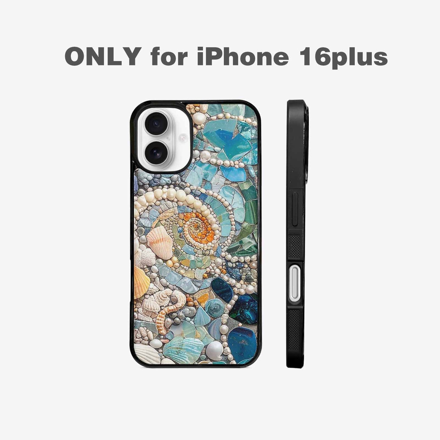 iPhone 16 Plus Case — Seashell Collage Seashell Collage Pattern Hundreds, Original Design Phone Case