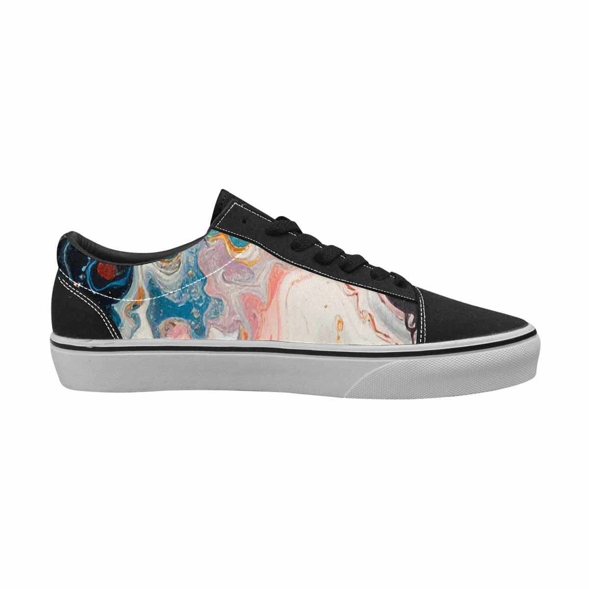 WOMEN'S Aliens  Marble Aliens Lace-Up Canvas Grunge Custom Shoes