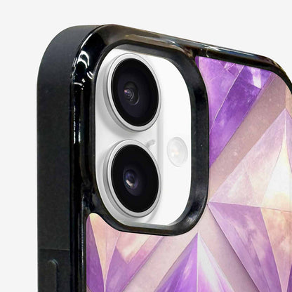 iPhone 16 Case — Amethyst Crystal Art Pattern, Customized Protective Case