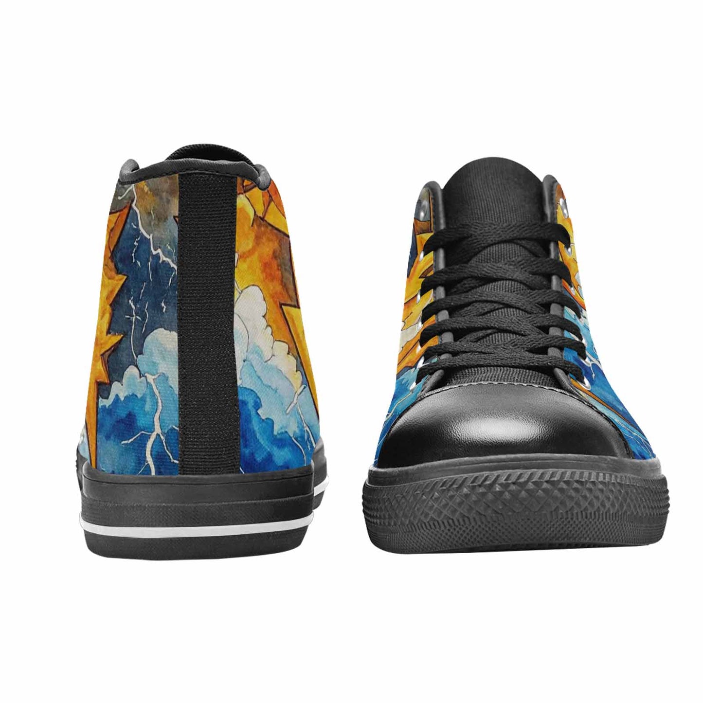MEN'S Lightning Bolt High Top Canvas Vivid Custom Shoes
