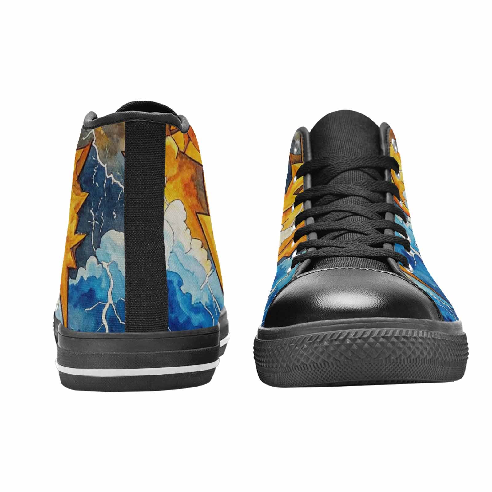 MEN'S Lightning Bolt High Top Canvas Vivid Custom Shoes
