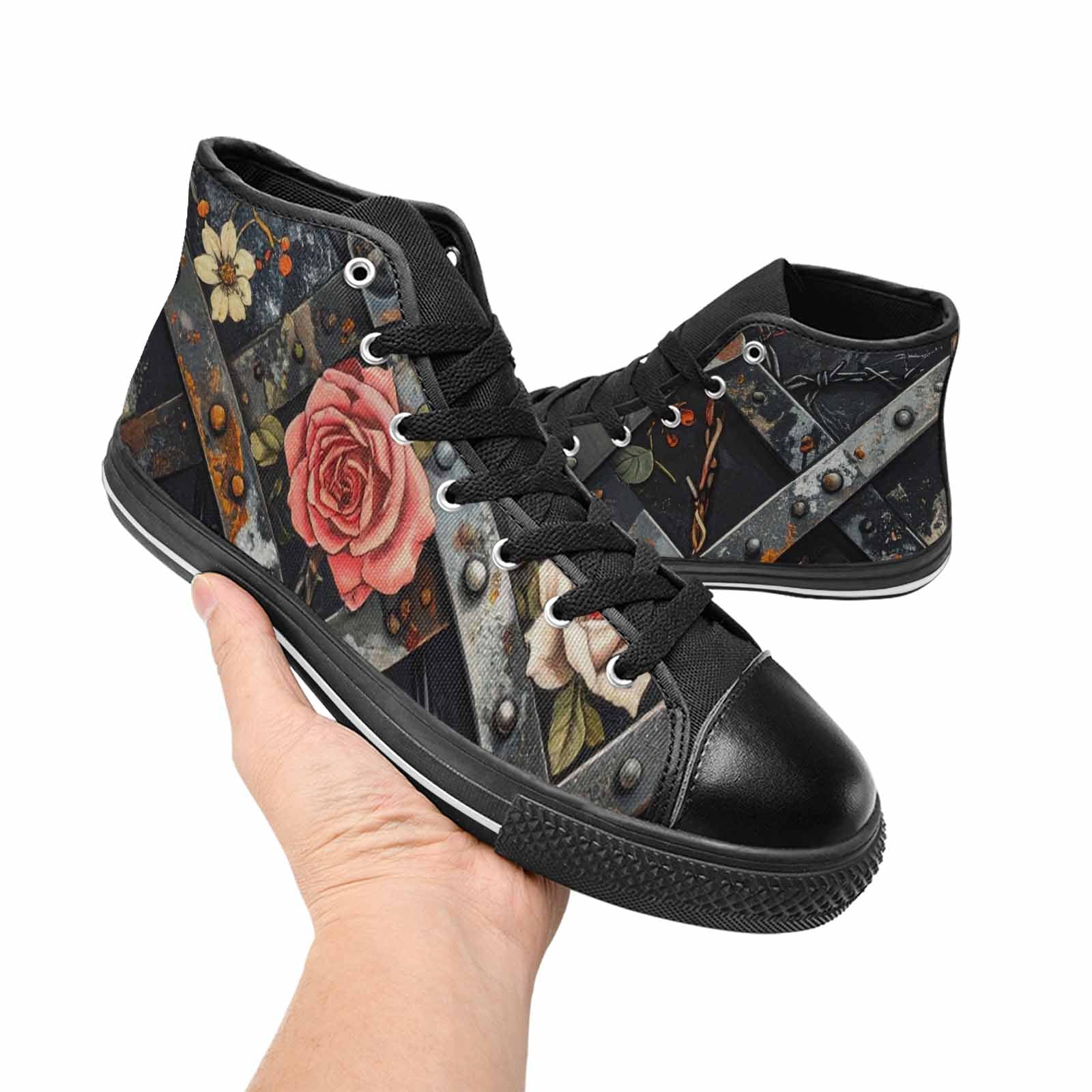 WOMEN'S Barbed Wire Chain High Top Canvas Y2K Sneakers