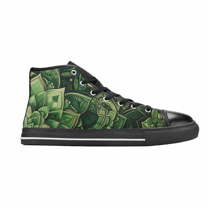 WOMEN'S Mandala High Top Canvas Neon Fantasy Shoes