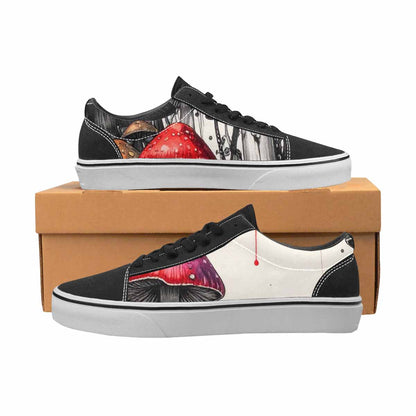 WOMEN'S Rainbow Drip Mushrooms Lace-Up Canvas Vivid Custom Sneakers