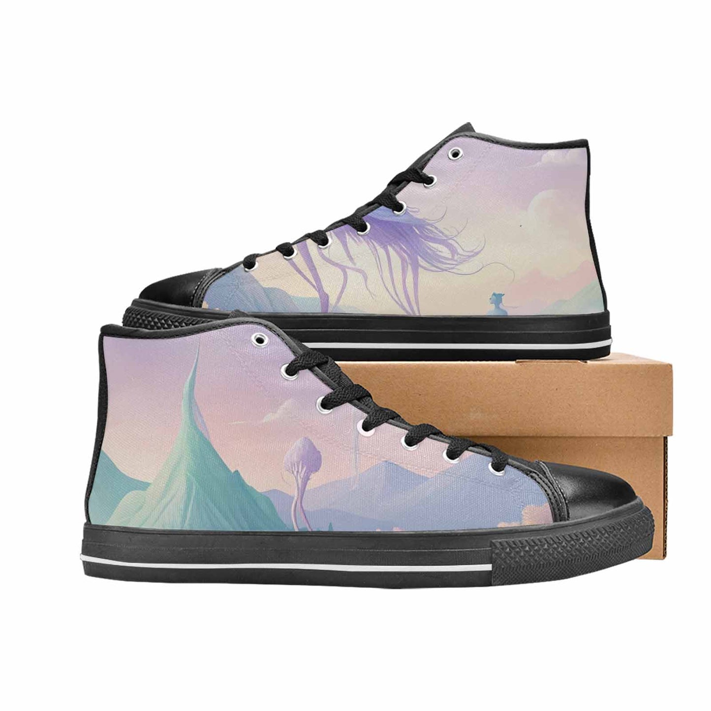 MEN'S Surrealist Dreamscape High Top Canvas Dreamcore Shoes