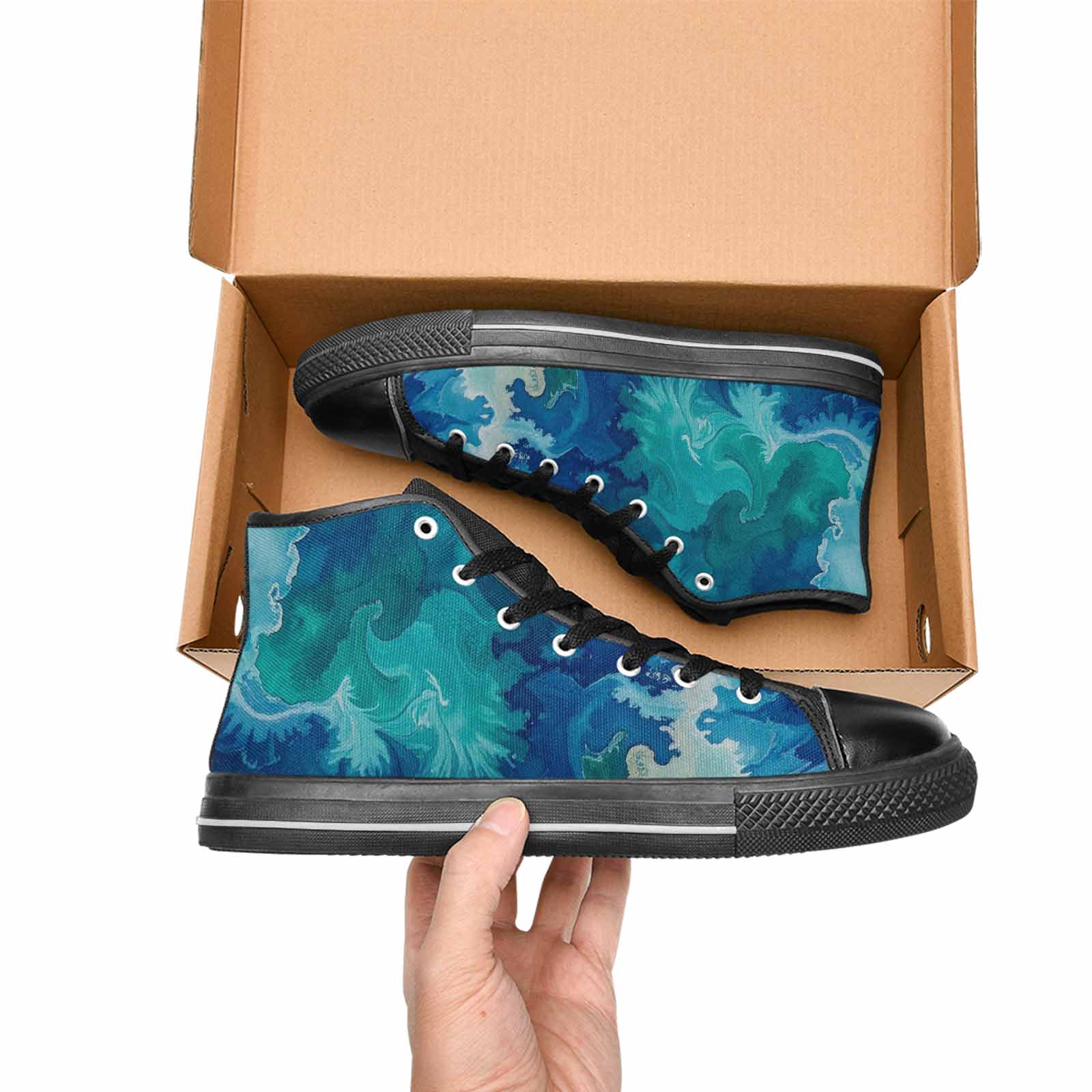 MEN'S Tie Dye - High Top Canvas Aesthetic Custom Sneakers