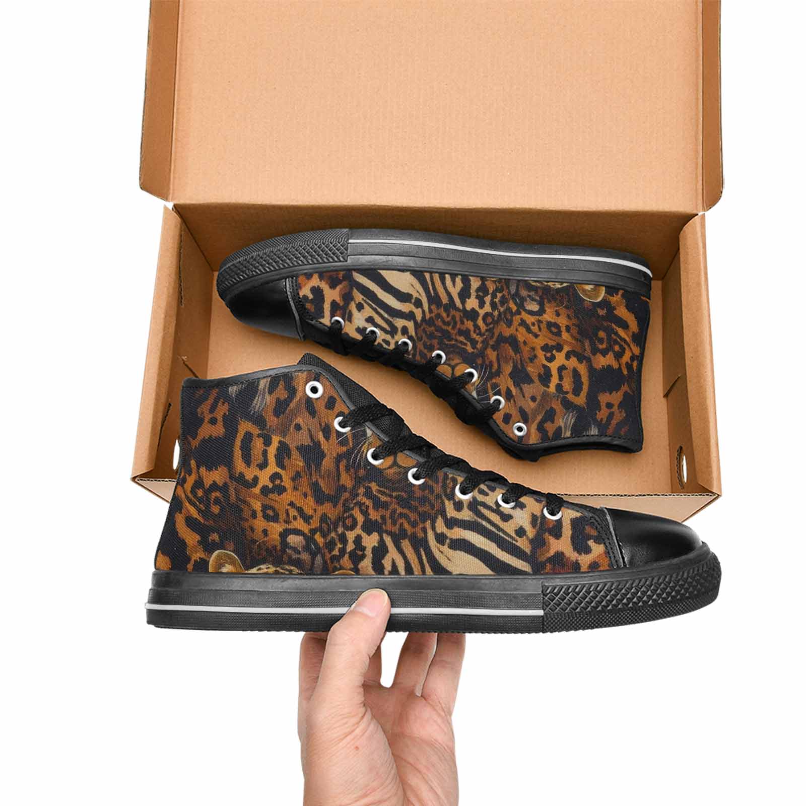 MEN'S Animal Print High Top Canvas Neon Fantasy Sneakers