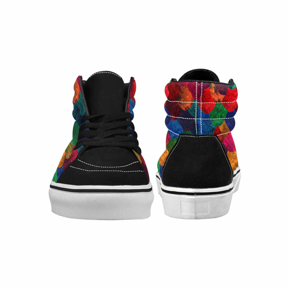 WOMEN'S Dark Snake Print High Top Canvas Grunge Sneakers