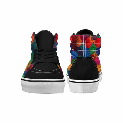 WOMEN'S Dark Snake Print High Top Canvas Grunge Sneakers