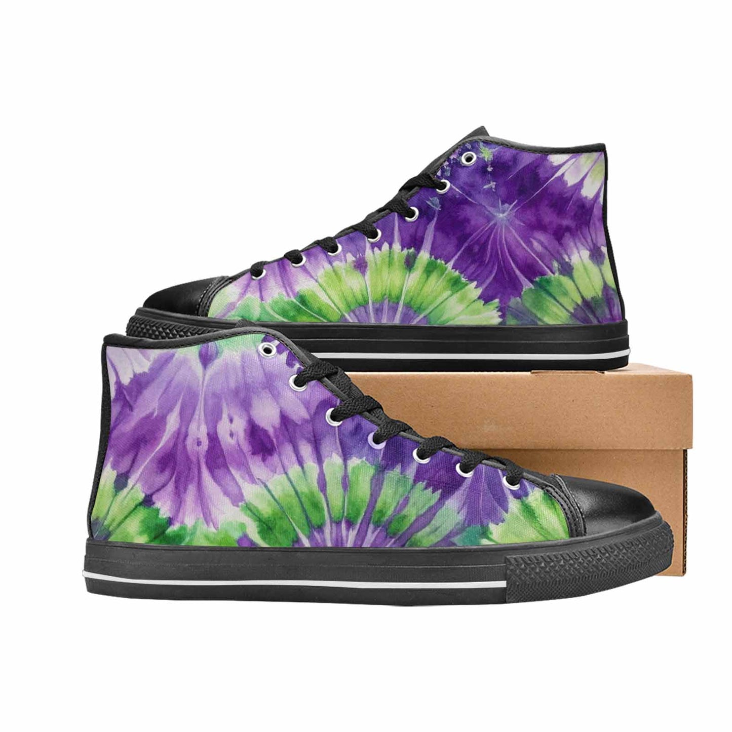 MEN'S Tie Dye - High Top Canvas Vivid Custom Shoes
