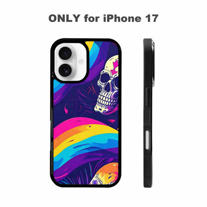 iPhone 17 Case — Pride Flag Skulls Seamless Gothic Skulls, Personalized Phone Case