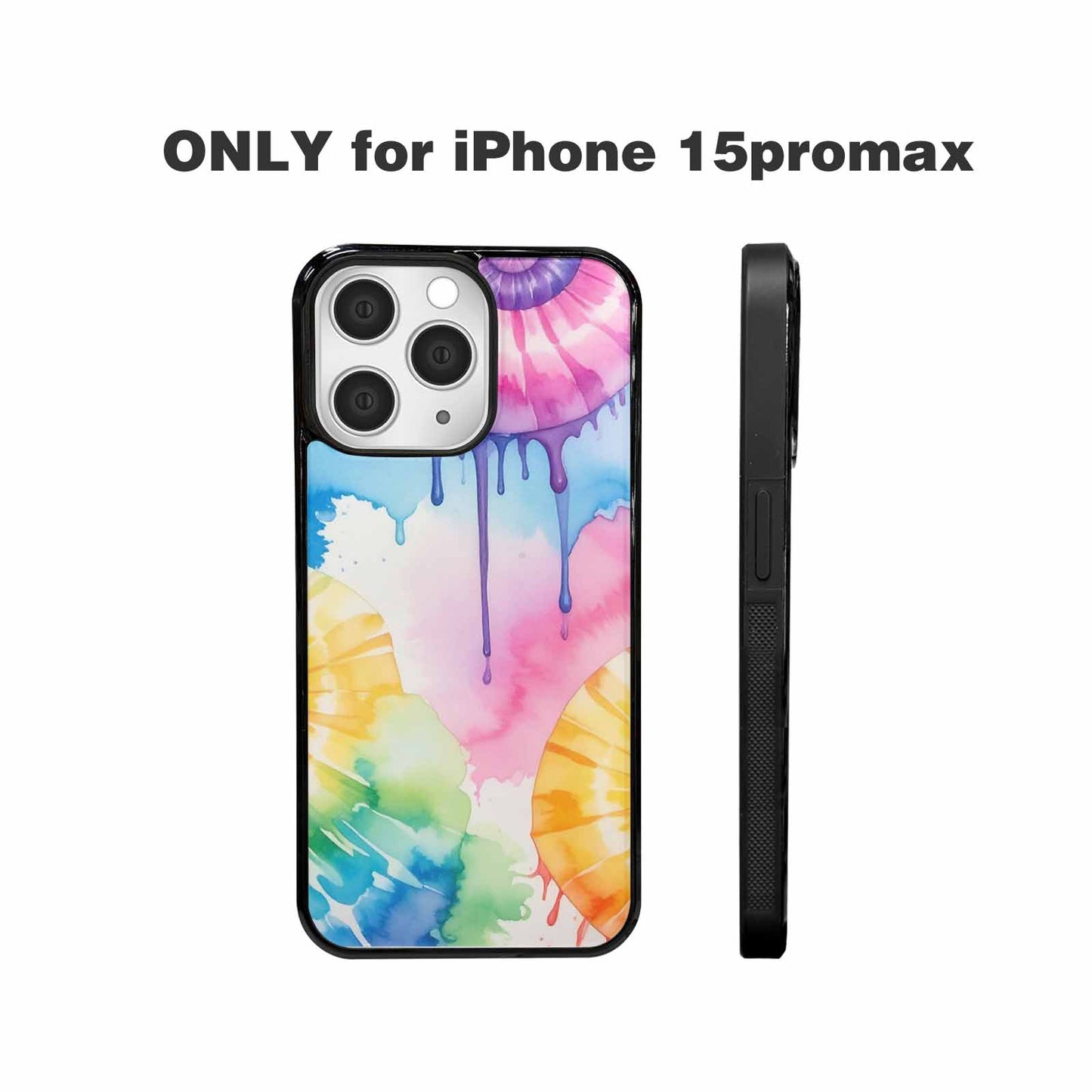 iPhone 15 Pro Max Case — Dripping Tie Dye Spiral, Customized Protective Case