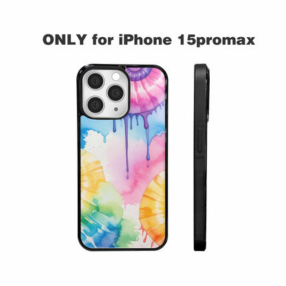iPhone 15 Pro Max Case — Dripping Tie Dye Spiral, Customized Protective Case
